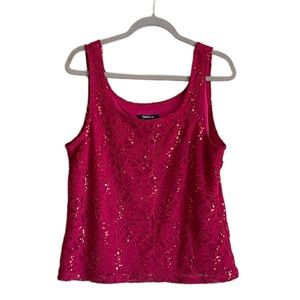 Sequin and Lace holiday tank top